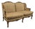 Vintage French Country Louis XV Carved Walnut Cheetah Print Wingback Sofa Settee For Sale