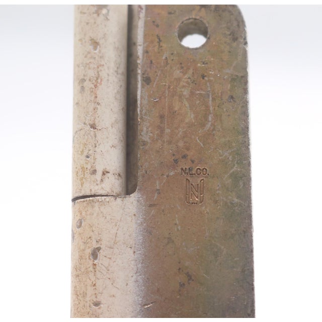 Pair of White Steel Left Hand Lift Off Cabinet Door Hinges For Sale - Image 4 of 5