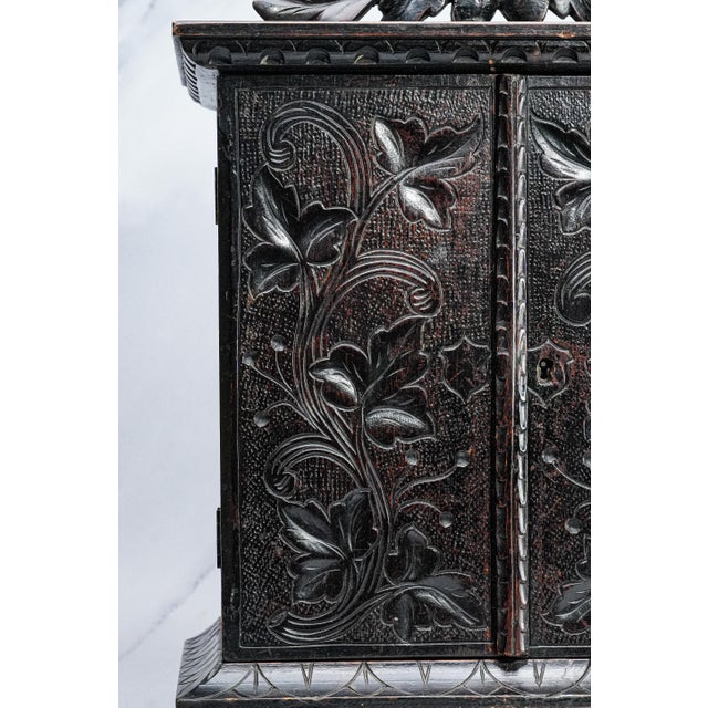 19th Century Hand Carved Wood Miniature Cabinet Chest of Drawers Victorian Jewelry Keepsake Storage For Sale In New York - Image 6 of 17