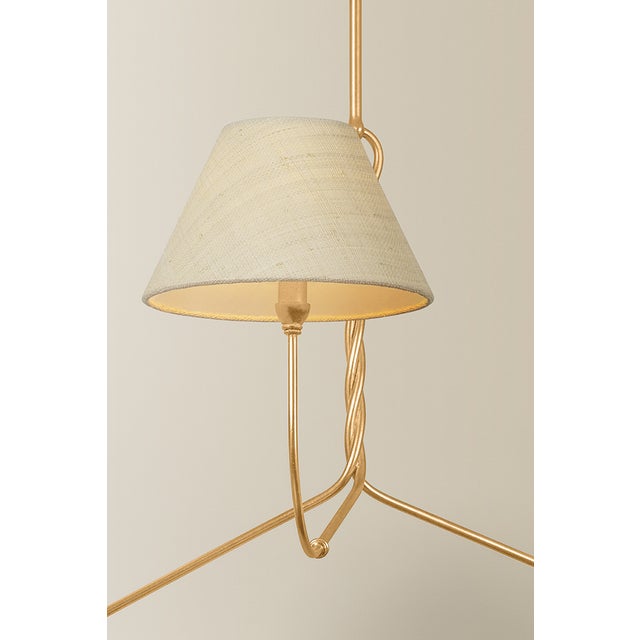 Metal Hudson Valley Lighting Dekalb 48 in. 3 Light Chandelier in Vintage Gold Leaf Finish For Sale - Image 7 of 8