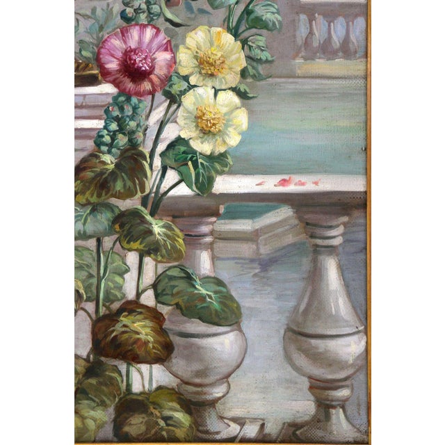Beige Vittorio Landi, Floral Still Lifes, Oil Paintings, 1990, Framed, Set of 2 For Sale - Image 8 of 18