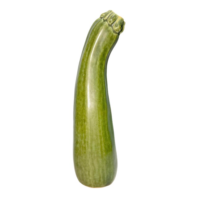 Vintage 97' Handmade Patricia Garrett Figural Vegetable Zucchini Pottery Vase For Sale