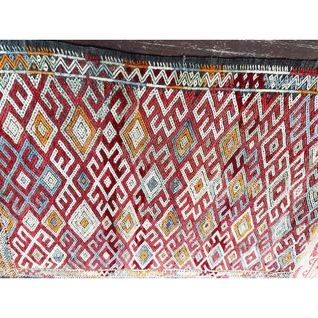Mid 20th Century Vintage Handmade Moroccan Flat Weave/Kilim,#17420, 4'9" X 8'1" For Sale - Image 9 of 13