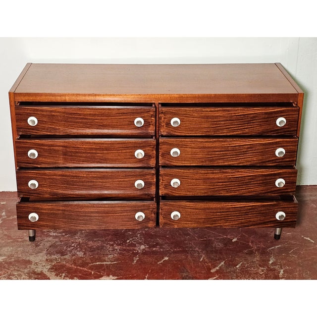Wood Teak Chest of Drawers by Georges Coslin for 3V Italia, 1960s For Sale - Image 7 of 14