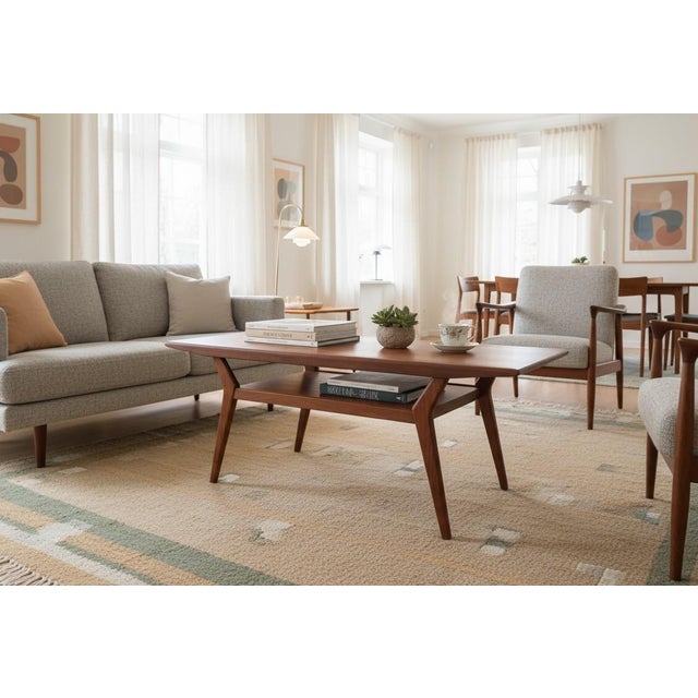 Danish Teak Coffee Table with Magazine Rack, 1960s For Sale - Image 9 of 12