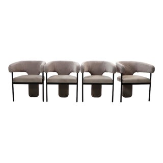 Set of 4 Sabrina Dining Chairs in Gray For Sale