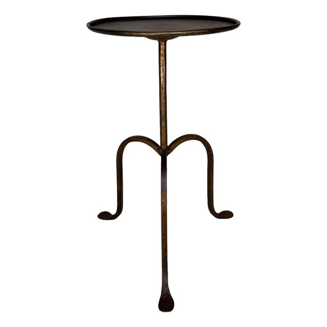 Small Spanish Iron Drinks Table on an Elevated Tripod Base For Sale