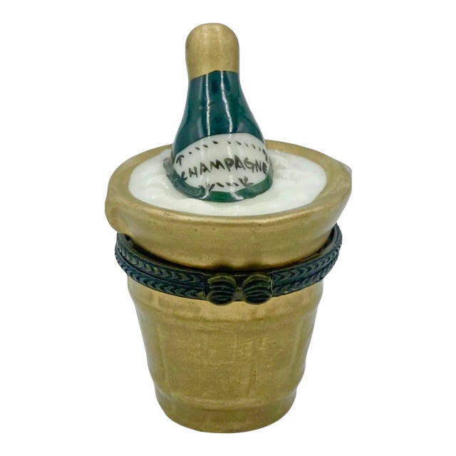 Late 20th Century Vintage Champagne Bottle Bucket Box Miniature For Sale