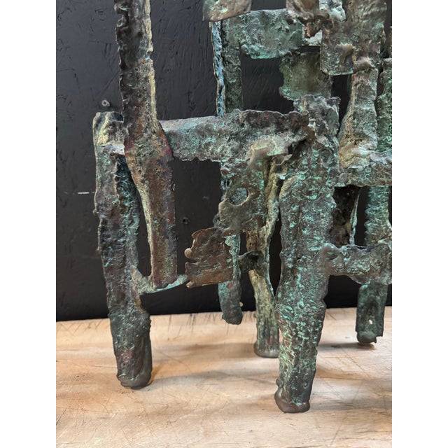Bronze 1970s Brutalist Bronze Abstract Sculpture For Sale - Image 8 of 11