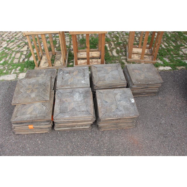 Wood 19th Century Star-Patterned Wood Parquet Tiles, Set of 70 For Sale - Image 7 of 10