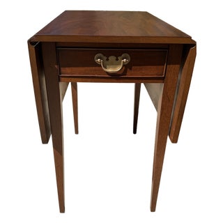 Early 20th Century Henkel Harris Solid Mahogany Pembroke Drop-Leaf Side Table — Restored For Sale