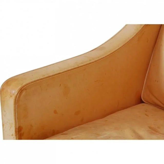 Beige 2204 Wing Chair in Natural Leather by Børge Mogensen, 2000s For Sale - Image 8 of 18