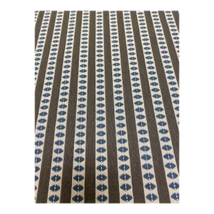 Designer Navy Blue Beige Brown Stripe Water & Stain Resistant Upholstery Fabric Whs 3604