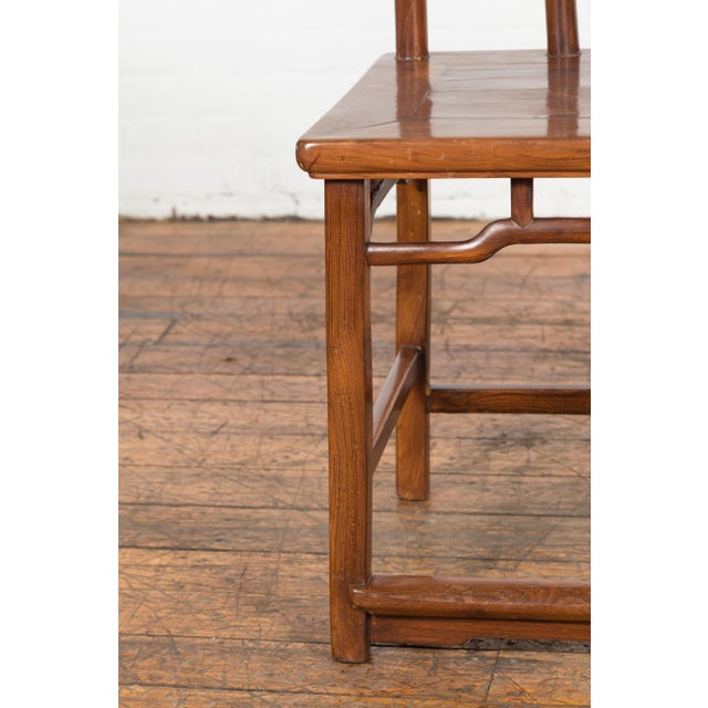 Antique Wooden Chair with Slightly Arched Back For Sale - Image 9 of 12