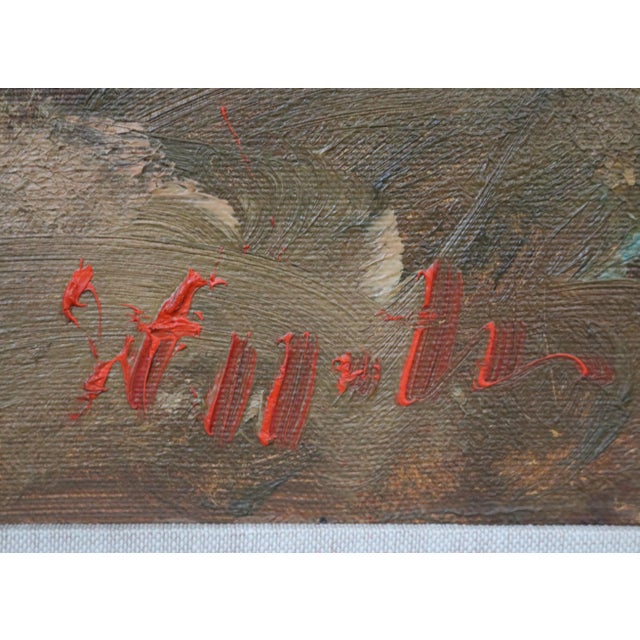 Silver Emanuele Cappello, Bridge Over the Tiber, 1970s, Oil Painting on Canvas, Framed For Sale - Image 8 of 13