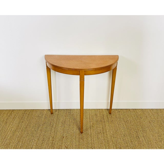 Mid-Century Modern Vintage Teak Half-Moon Console Table from Legate Furniture, 1970s For Sale - Image 3 of 11