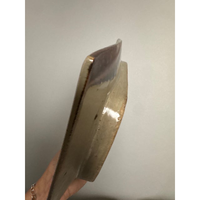 Mid Century Studio Art, Stoneware Pottery Rectangle XL Tray Signed by Eric Norstad (California) For Sale - Image 10 of 12