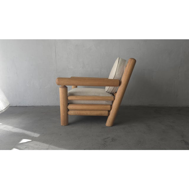 Large Scale Vintage Solid Oak Post Lounge Chair For Sale In Las Vegas - Image 6 of 8