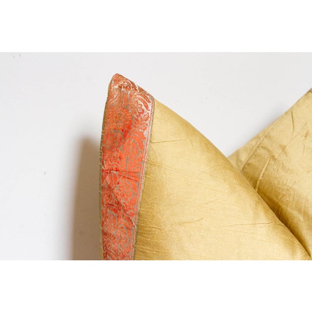 Satoimo Gold Festive Silk Euro Pillow Cover For Sale - Image 4 of 8