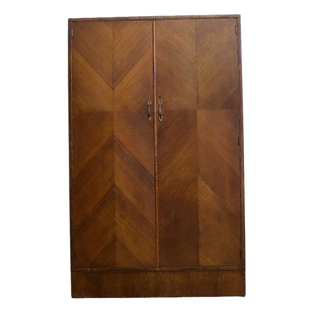 Vintage Art Deco Oak Wardrobe from Compactum, 1930s For Sale