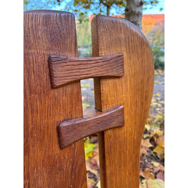 Brutalist Chair in Oak by De Puydt, 1960s For Sale - Image 11 of 14