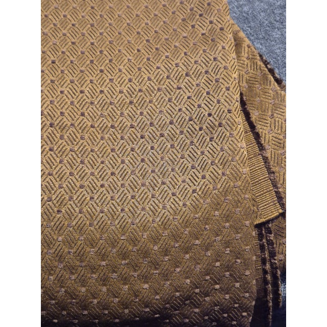 Elegant, soft worsted fabric in black and light brown. Italian geometric woven designer textile. .