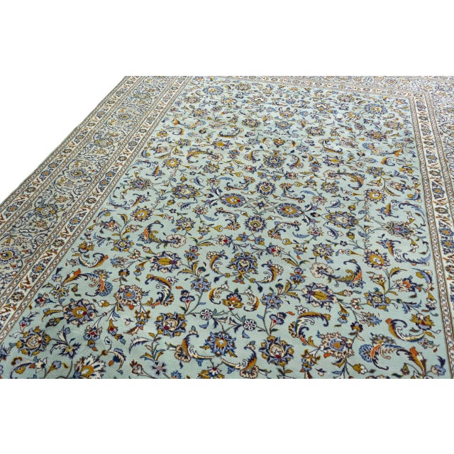 Hand-Knotted Oriental Rug in Pistachio Green For Sale - Image 5 of 13