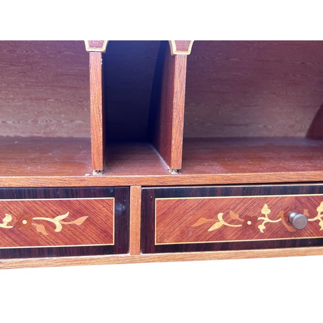 Swedish Roll-Top Secretary Desk Bookmatched Teak & Rosewood Attributed to Egon Ostergaard For Sale - Image 16 of 18
