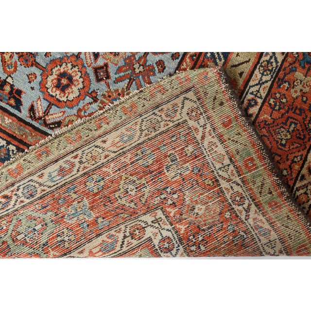 Authentic 19th Century Persian Sultanabad Handmade Wool Carpet For Sale In New York - Image 6 of 8