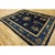 1900s Antique Navy Blue Vase Shou Symbols Traditional Chinese Peking Knotted Rug For Sale - Image 4 of 10