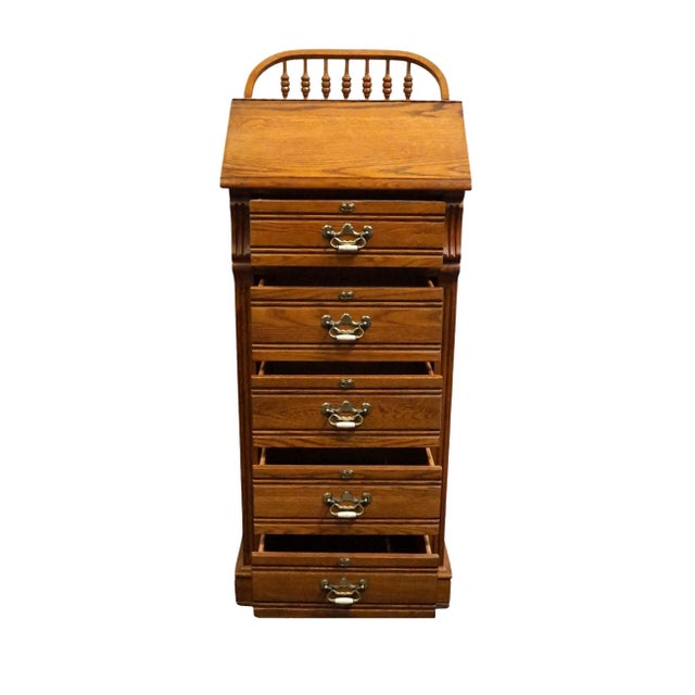 Wood Lexington Furniture Recollections Collection Solid Oak Rustic Country French 24" Lingerie Chest 468-310 For Sale - Image 7 of 15