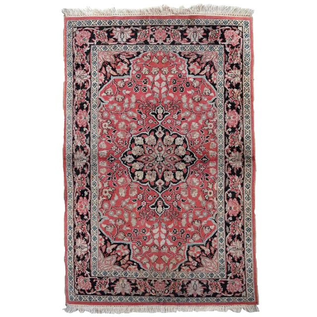 1960s Hand Made Vintage Persian Tabriz Kashmir Rug 2.5' X 4.2' For Sale - Image 12 of 12