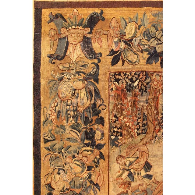 Late 16th Century Flemish Historical Tapestry Panel, Vertically Oriented, Floral For Sale - Image 4 of 6