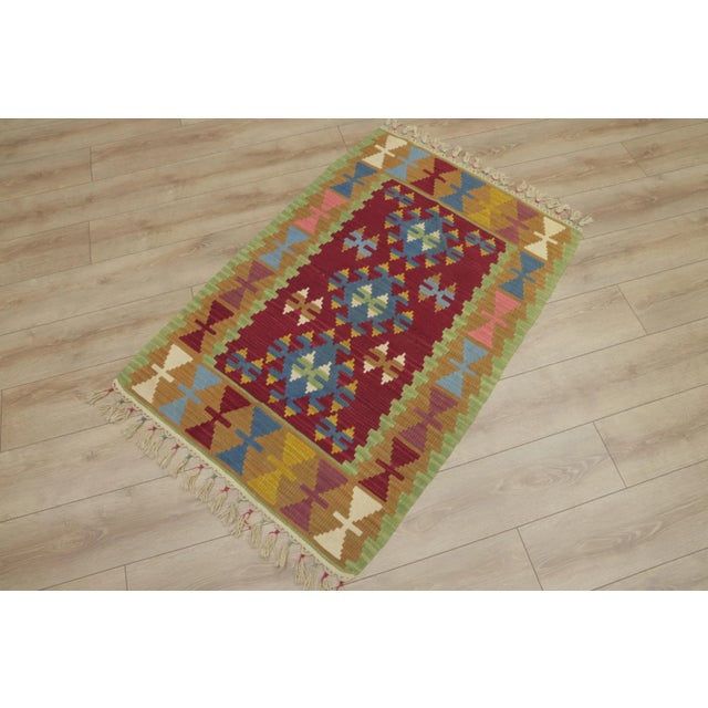 Size: 3 x 4.3 ft ( 91 x 133 cm) 35 x 52 inches Color: Organic Natural Dye ( Blue,Beige,Red,Green ) Material: 100% Hand...