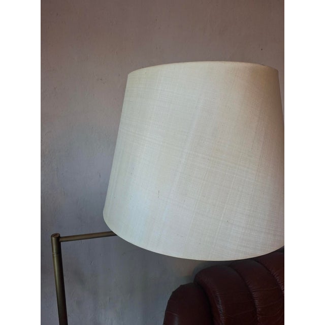 Multi-Adjustable Swing Arm Brass Floor Lamp with Uplight by Walter Von Nessen, USA, 1960s For Sale - Image 11 of 13