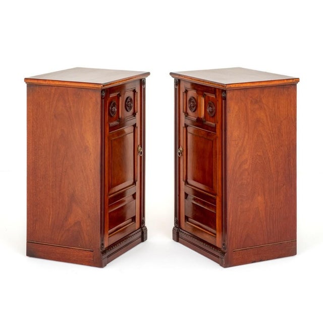 Arts and Crafts Nightstands in Mahogany, 1900, Set of 2 For Sale - Image 3 of 8
