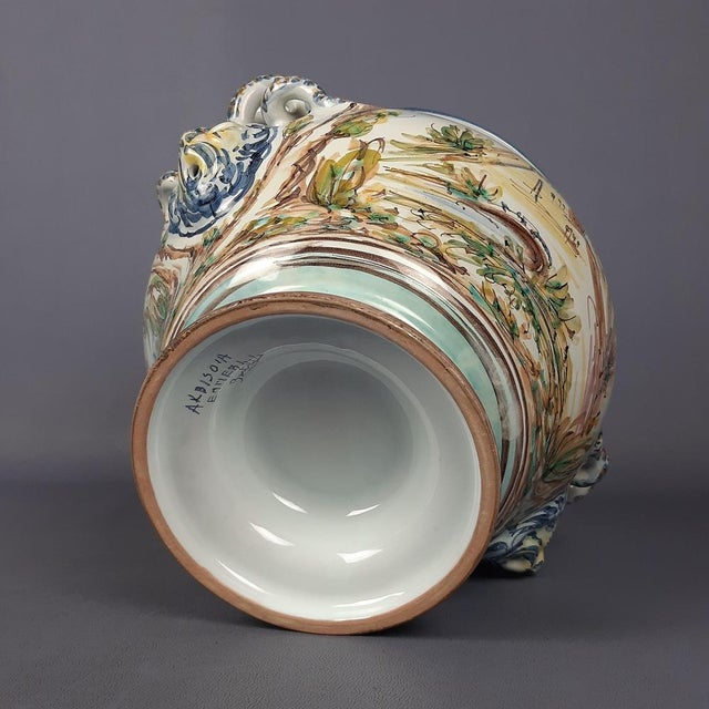 Large Column with Albissola Majolica Vase from Emmebi, 1960, Set of 2 For Sale - Image 13 of 17