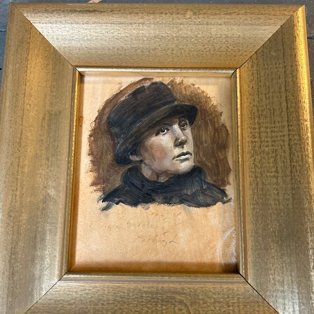 Contemporary original portrait of Georgia O’Keeffe by Stephen Heigh. Signed and framed. Measures 4.5x5.75 / 8x9 framed....