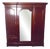 Antique English Mahogany Wardrobe with Central Mirror For Sale