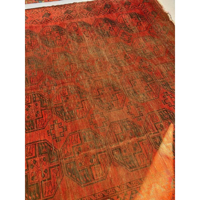 Vintage Tribal Ersari Bashir Minimal Aesthetics with Elephant Tracks Rug 9.2 x 12.5 For Sale - Image 12 of 15