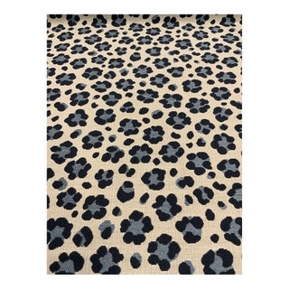 Thibaut Abstract Modern Blue and Cream Floral Print Designer Fabric Sw80419 Trixie. - 4.5 Yards For Sale