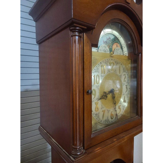 Colonial Chippendale Style Tall Case Clock Grandfather Clock Zeeland Michigan For Sale - Image 12 of 13