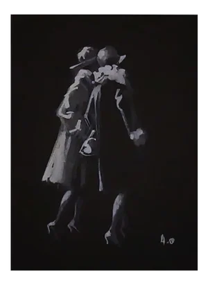 Walking Women - Original Tempera on Paper by Andres Osterlind - 1940s 1940s