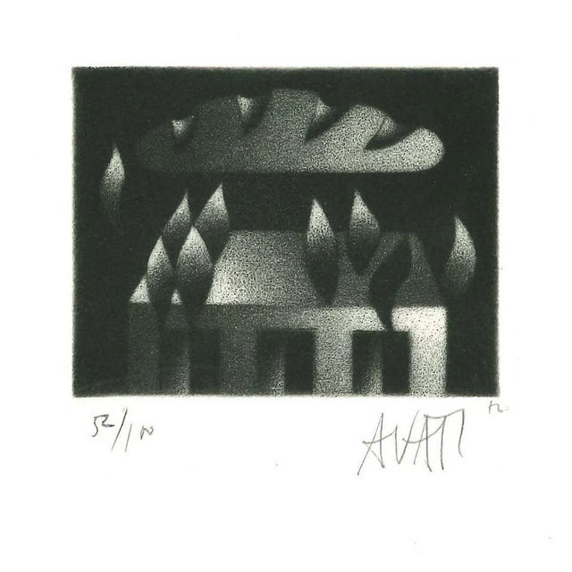 Bready Cloud - Original Etching on Paper by Mario Avati - 1960s 1960s For Sale