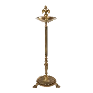 1950s Brass Imperial Double Headed Eagle Floor Standing Ashtray