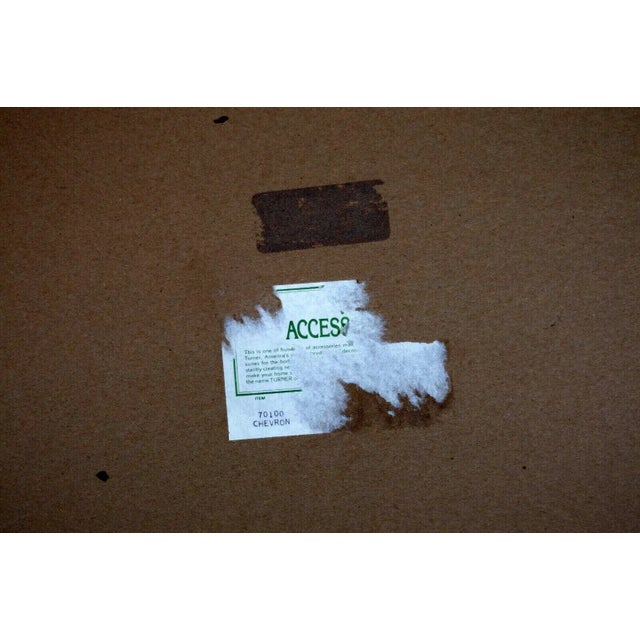 Brown Late 20th Century Post Modern Wooden Chevron Design & Leather Patch Mirror For Sale - Image 8 of 8