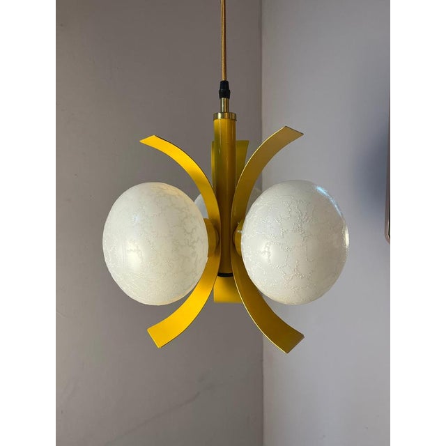 Yellow and White Pendant Lamp by Richard Essig For Sale - Image 11 of 11