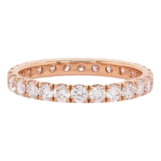 1.2cts Lab Created Diamond Band Ring With Lab Diamonds Accents: 14k Solid Gold For Sale