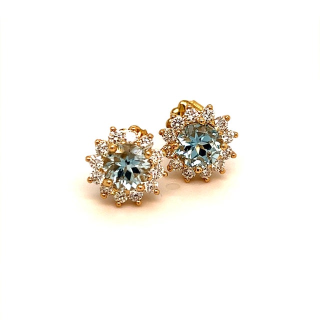 Natural Sapphire Diamond Stud Earrings 14k W Gold 4.98 Tcw Certified For Sale - Image 4 of 10