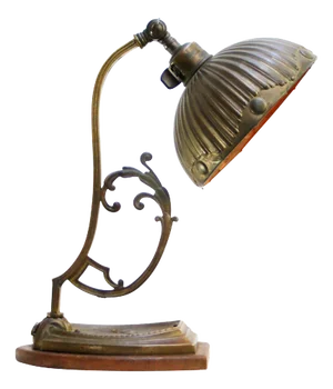 Art Nouveau French Brass Table Desk Light, 1910s
